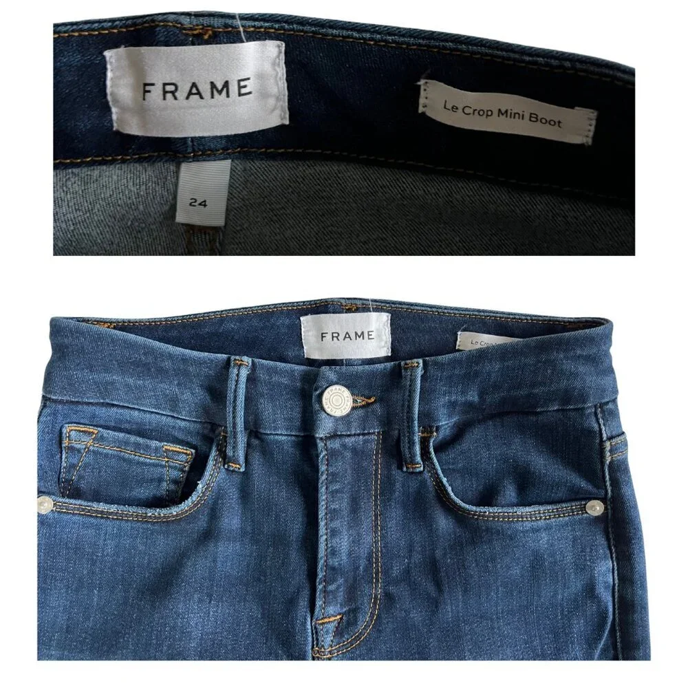 FRAME Le Crop Mini Boot Jeans Size 24 - Picture 5 of 7